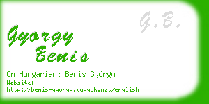 gyorgy benis business card